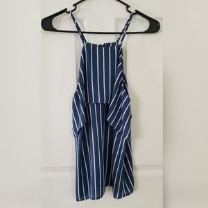 Blue and white stripped tank